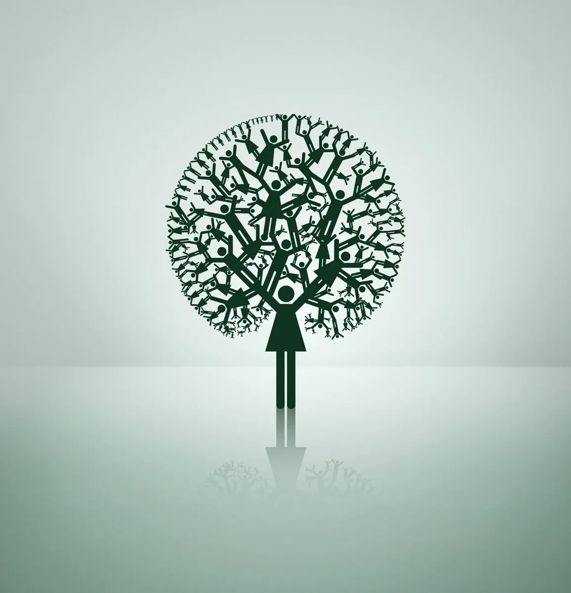 People represented as a connected tree